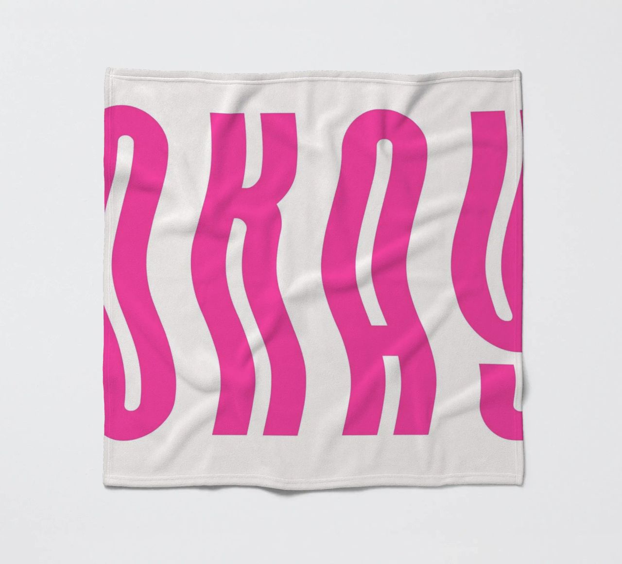 Typographic Art | Wavy OKAY Text Print fleece blanket by NorwesClub