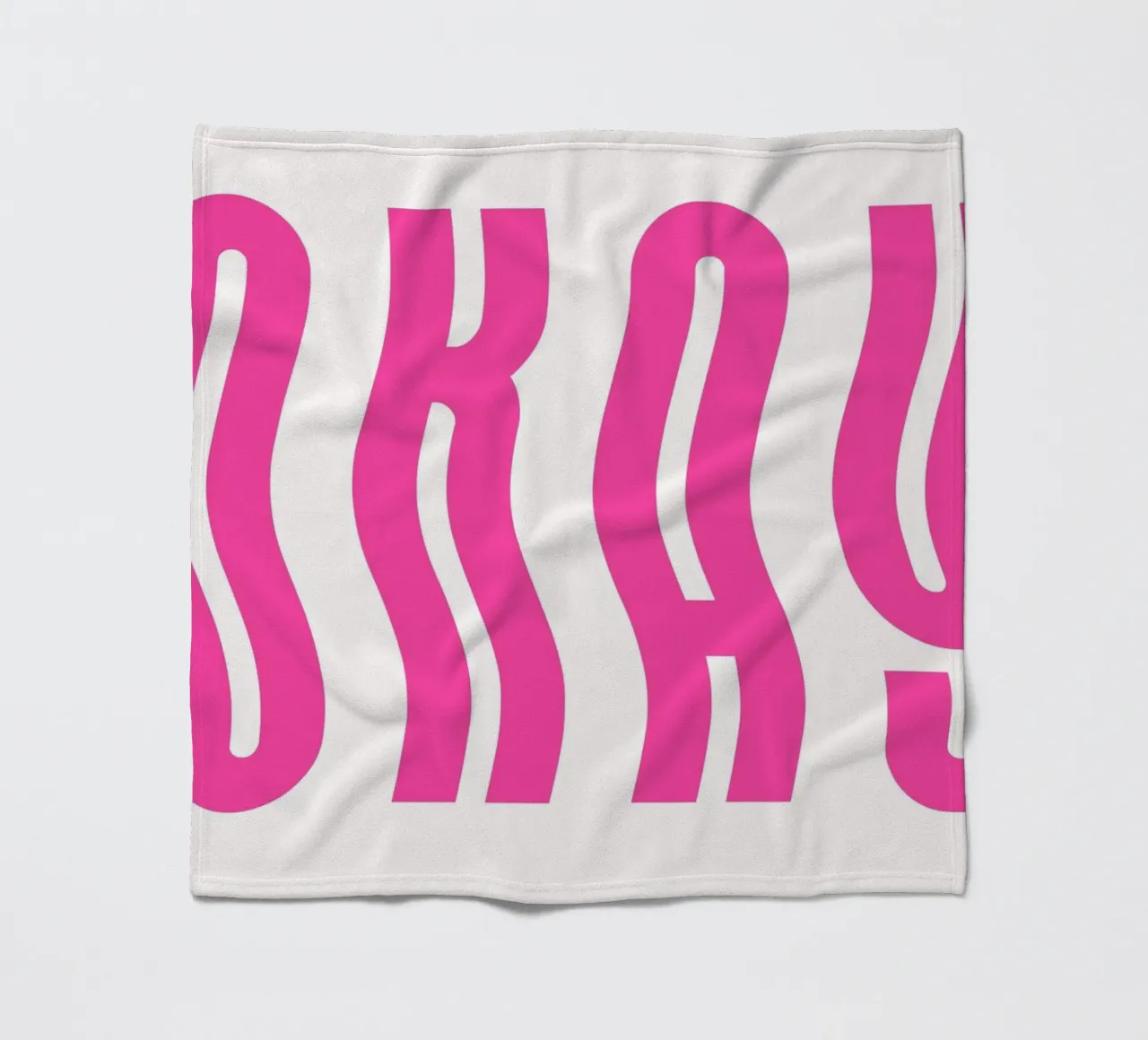 Typographic Art | Wavy OKAY Text Print fleece blanket by NorwesClub