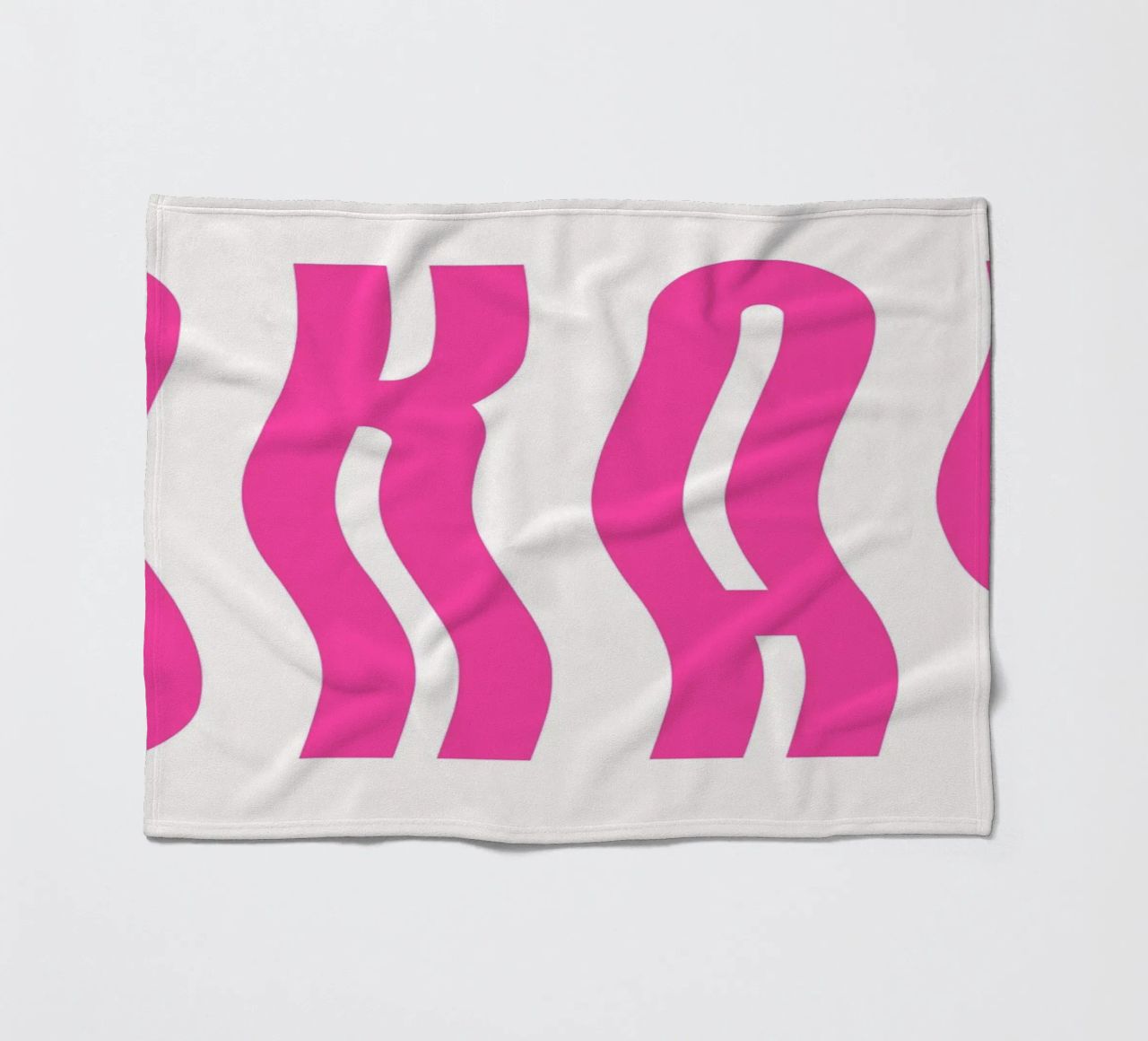Typographic Art | Wavy OKAY Text Print fleece blanket by NorwesClub