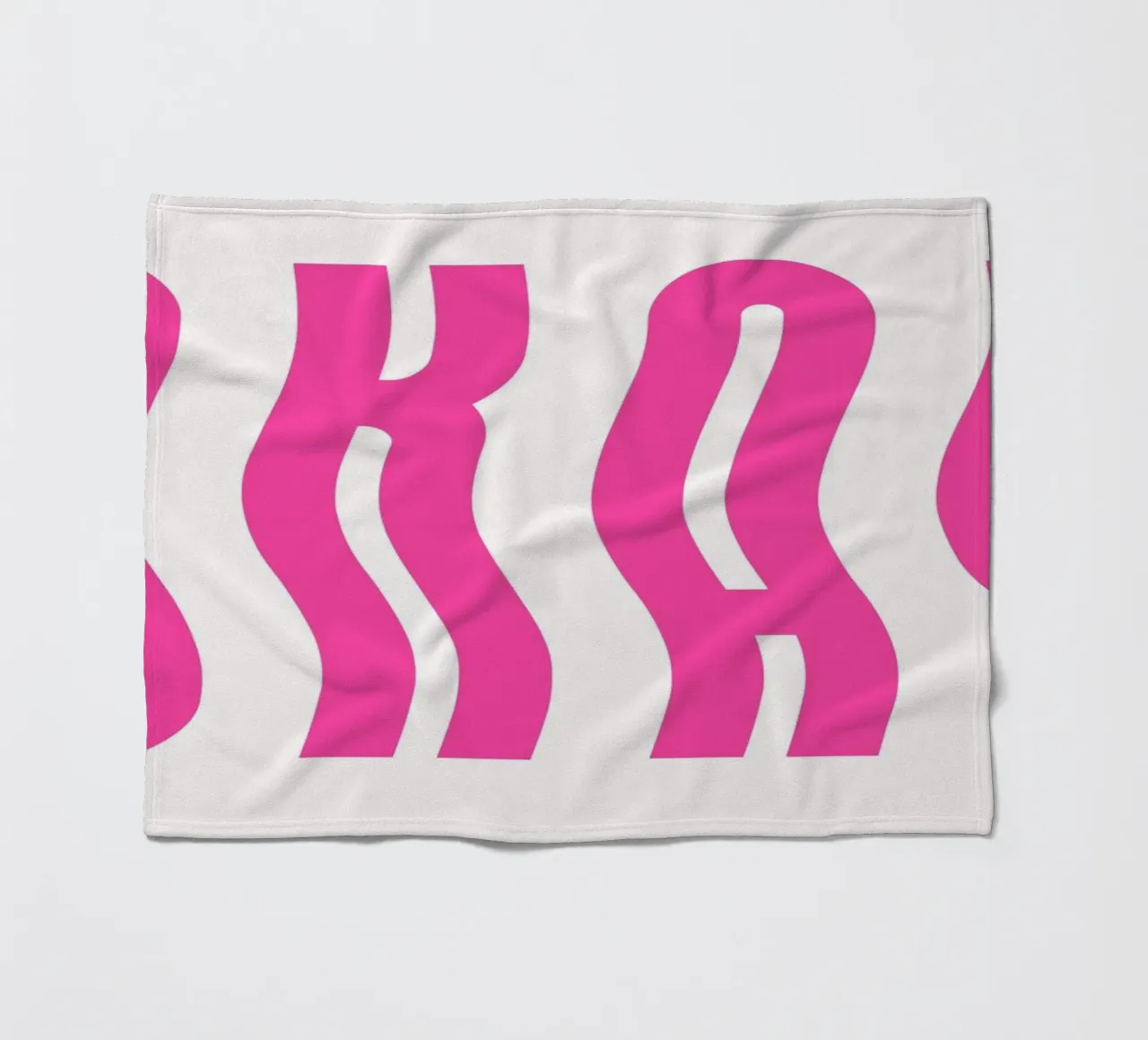 Typographic Art | Wavy OKAY Text Print fleece blanket by NorwesClub