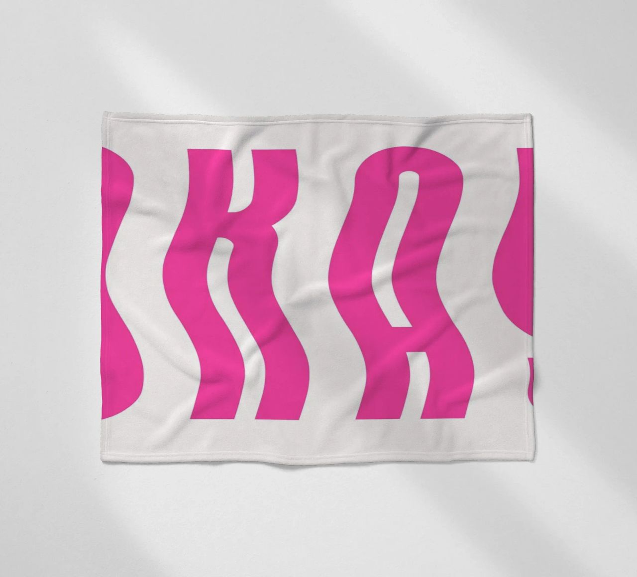 Typographic Art | Wavy OKAY Text Print fleece blanket by NorwesClub