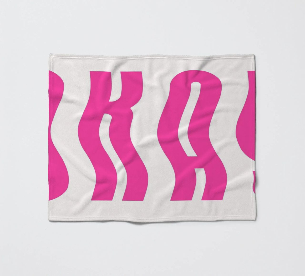 Typographic Art | Wavy OKAY Text Print fleece blanket by NorwesClub