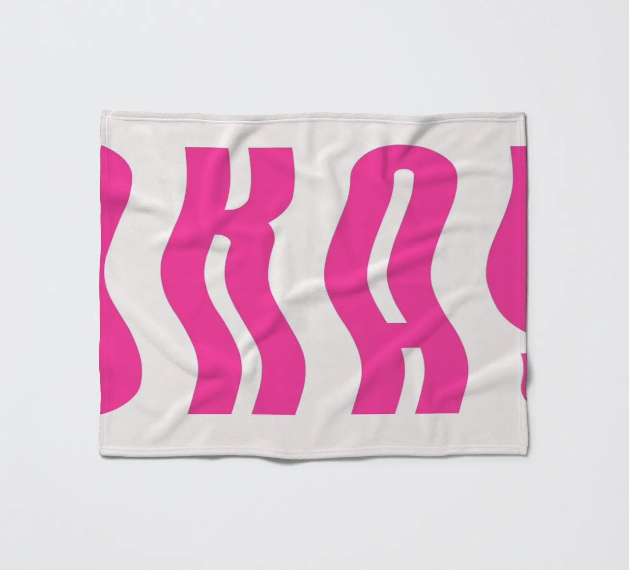 Typographic Art | Wavy OKAY Text Print fleece blanket by NorwesClub