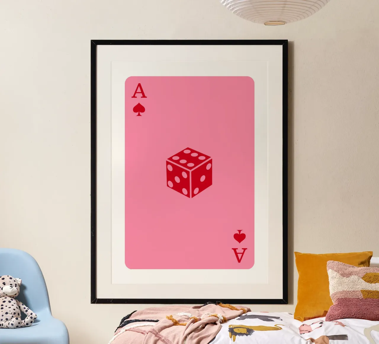 Playing Card Art | As de picas rosa y troquel impreso poster de NorwesClub