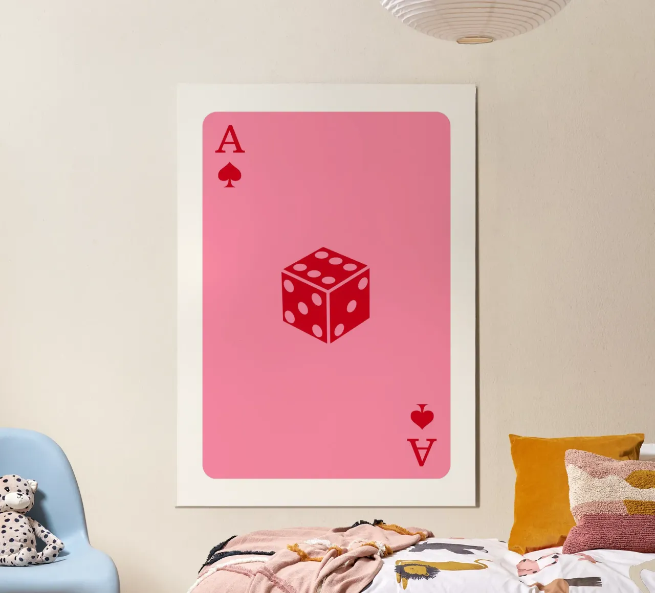 Playing Card Art | As de picas rosa y troquel impreso poster de NorwesClub