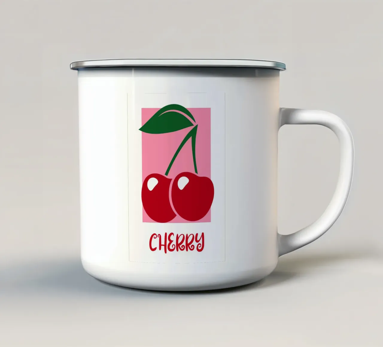 Frutta Arte grafica | Ciliegie minimalista Stampa tazza in smalto da NorwesClub