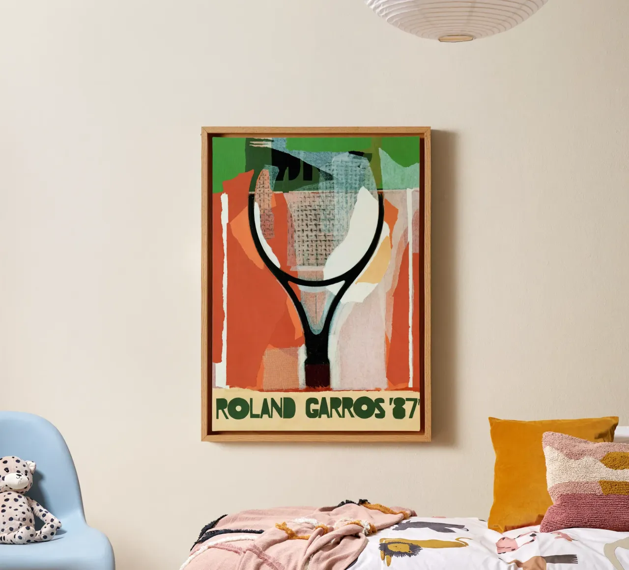Roland Garros '87 - Poster astratto sul tennis tela con Cornice a cassetta da NorwesClub