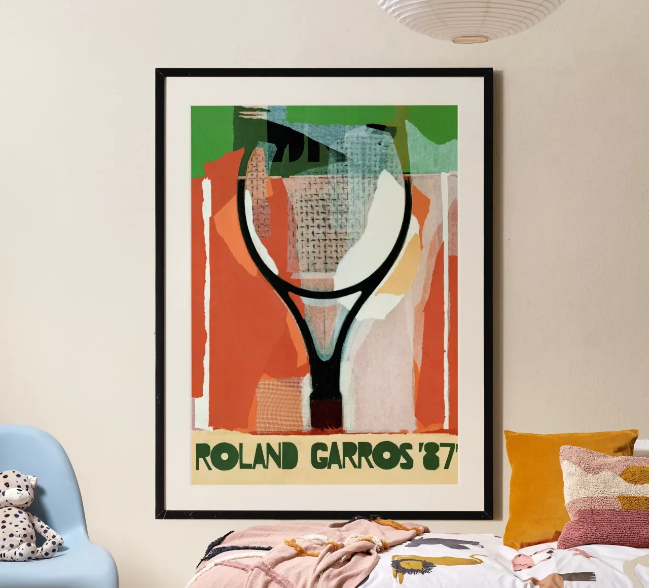 Roland Garros '87 - Poster astratto sul tennis poster con telaio in alluminio da NorwesClub