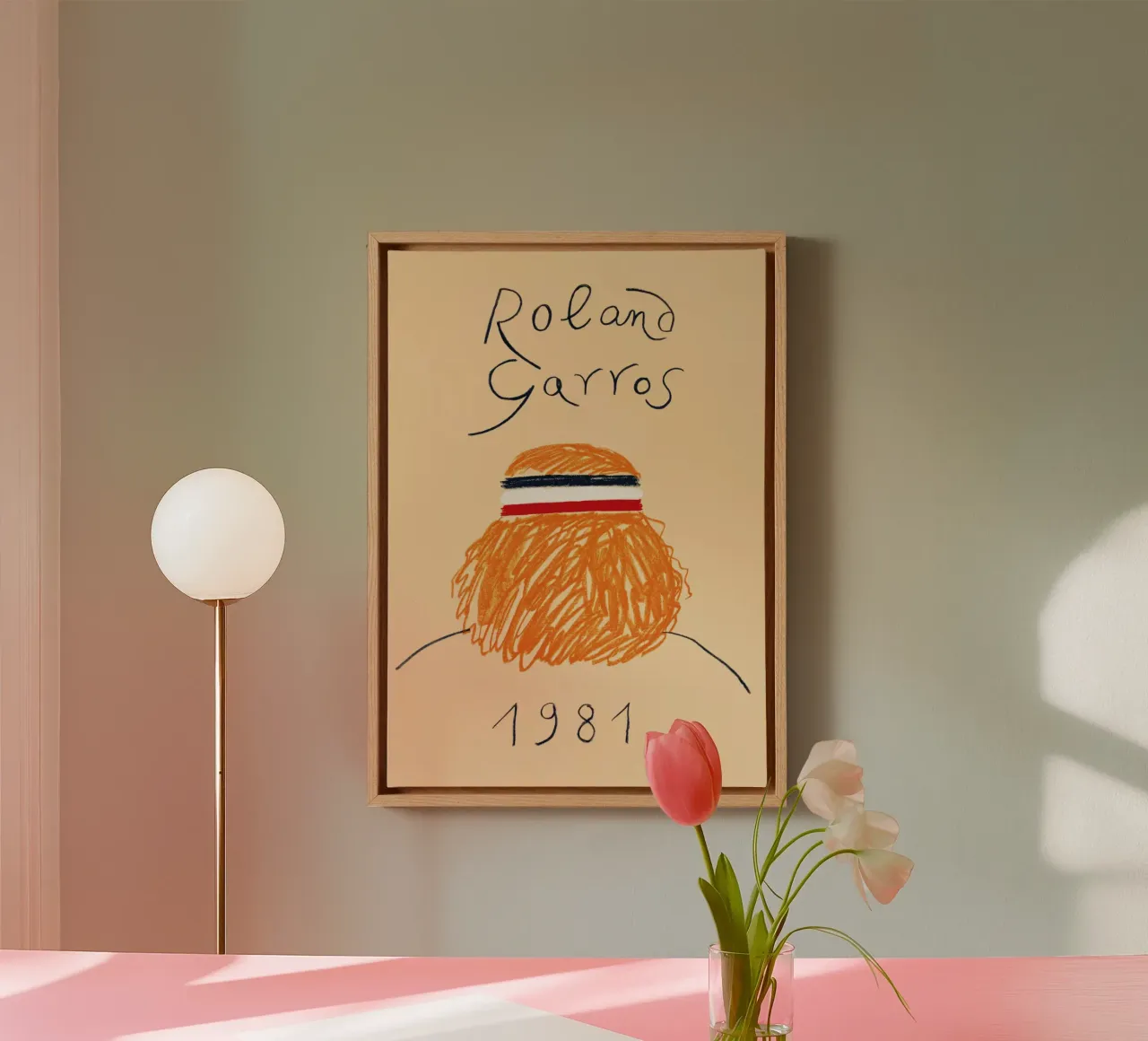 Roland Garros 1981 - Stampa poster tennis iconico tela con Cornice a cassetta da NorwesClub