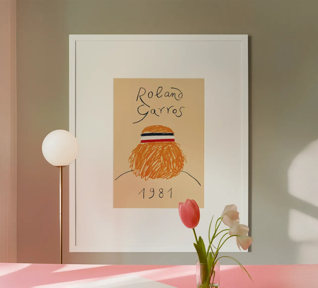 Roland Garros 1981 - Stampa poster tennis iconico poster con telaio in plastica da NorwesClub