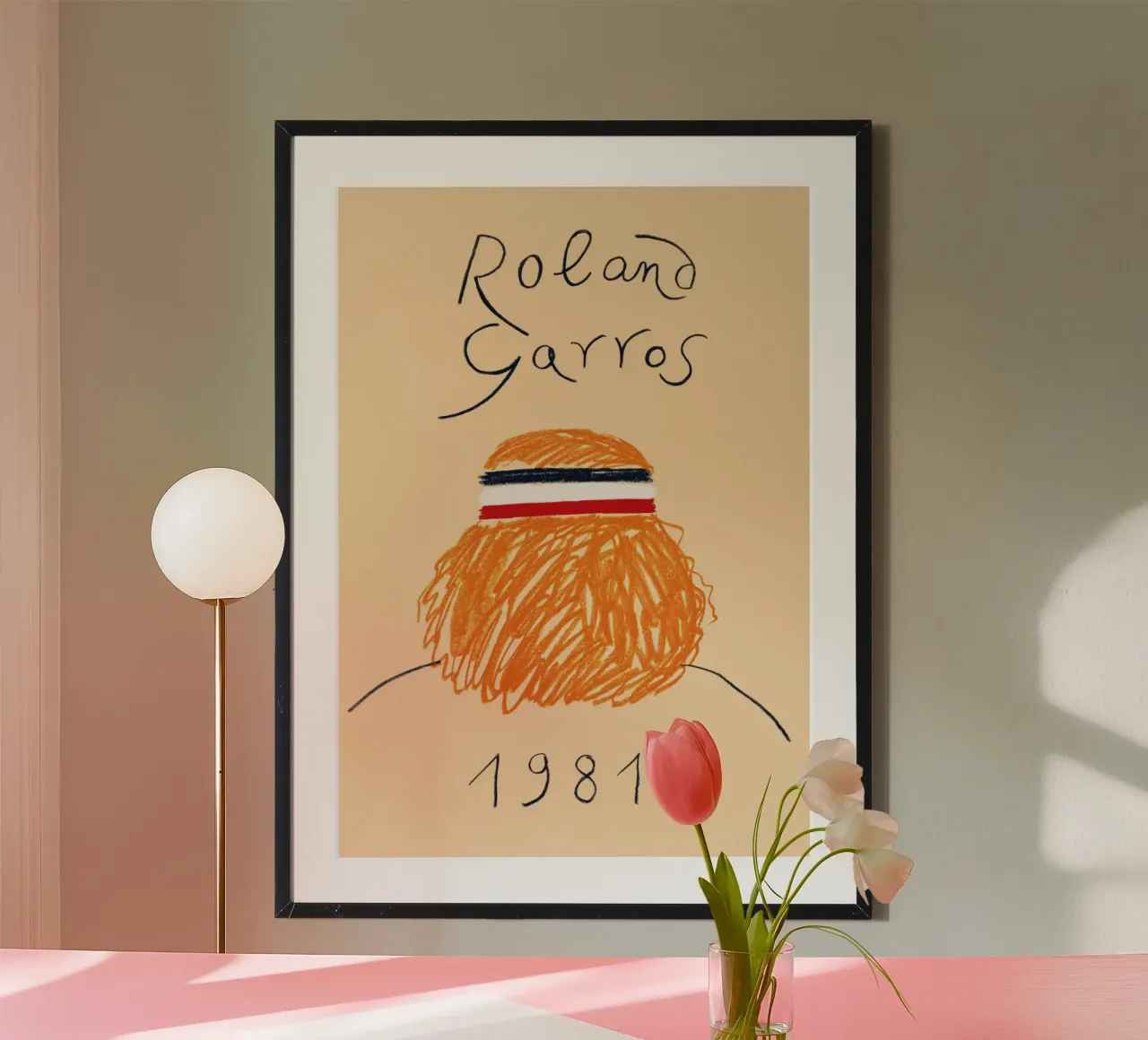 Roland Garros 1981 - Stampa poster tennis iconico poster con telaio in plastica da NorwesClub