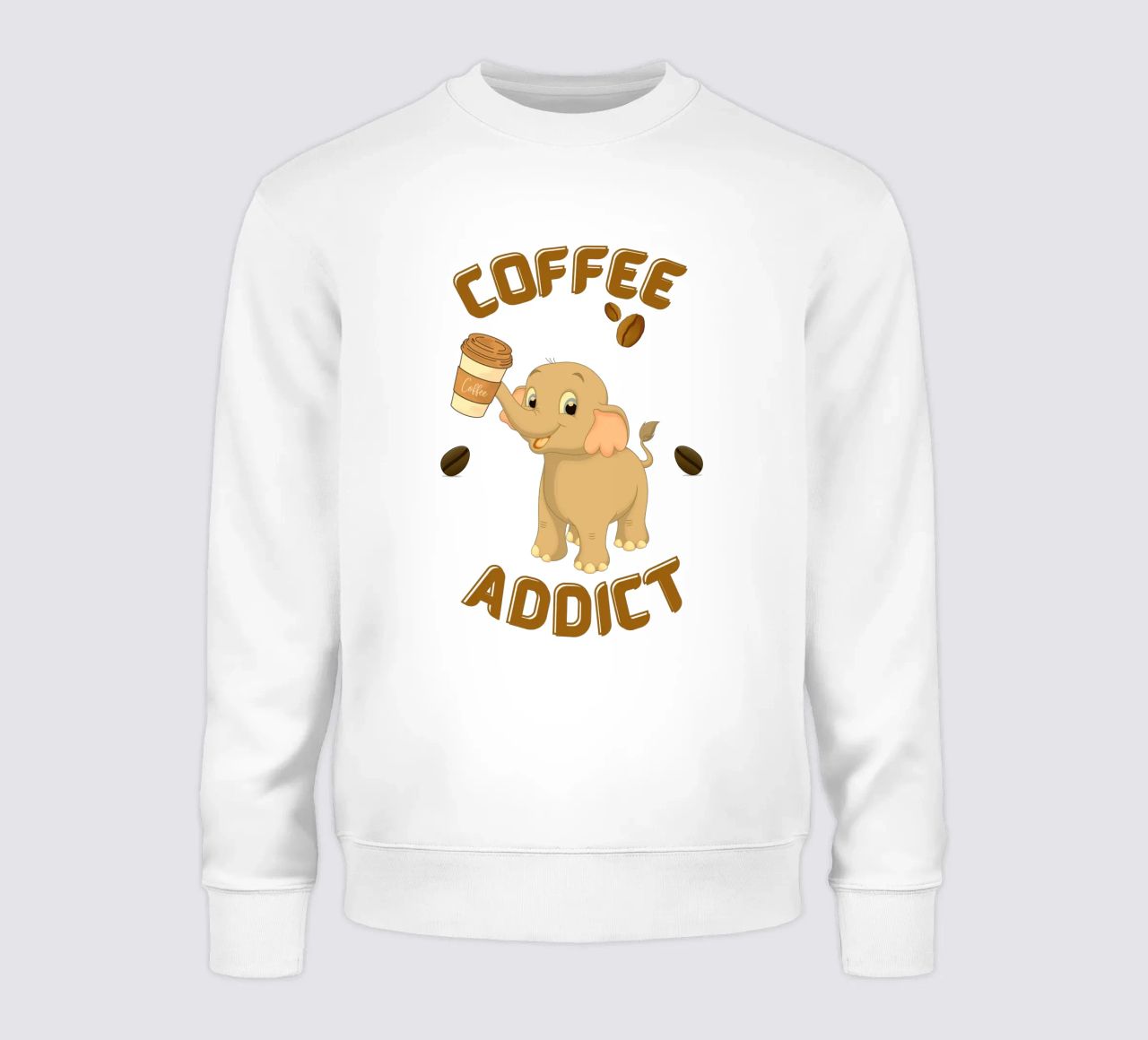 Tazza da caffè con elefante che tiene in mano una tazza da caffè felpa da Cold Wild