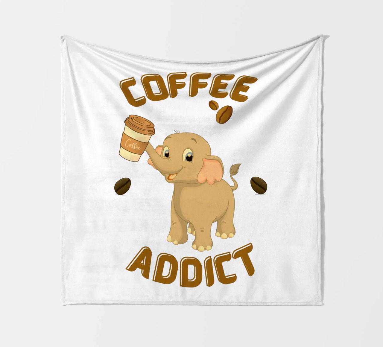 Tazza da caffè con elefante che tiene in mano una tazza da caffè coperta in pile da Cold Wild