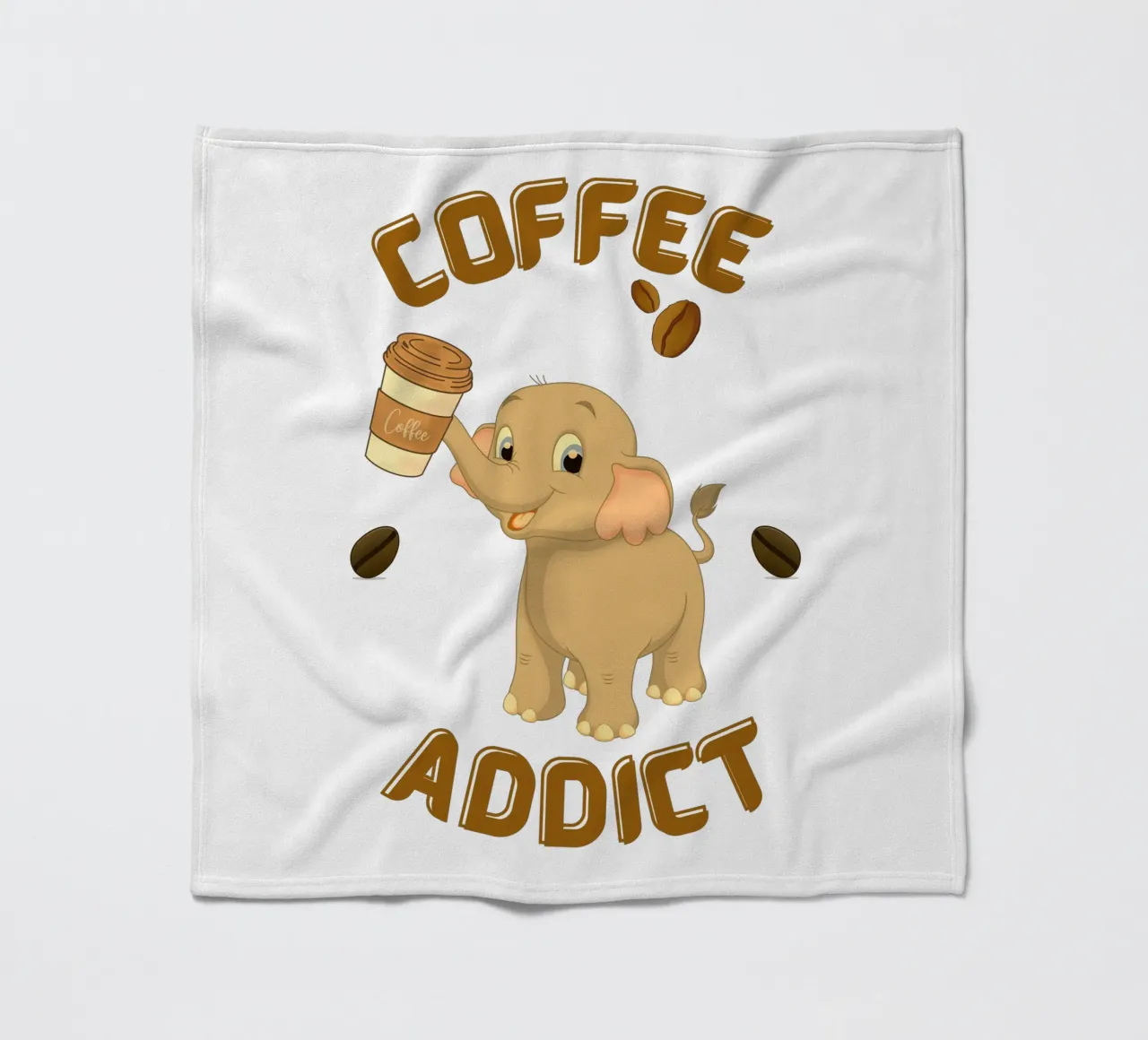 Taza de café con elefante adicto al café manta de franela de Cold Wild