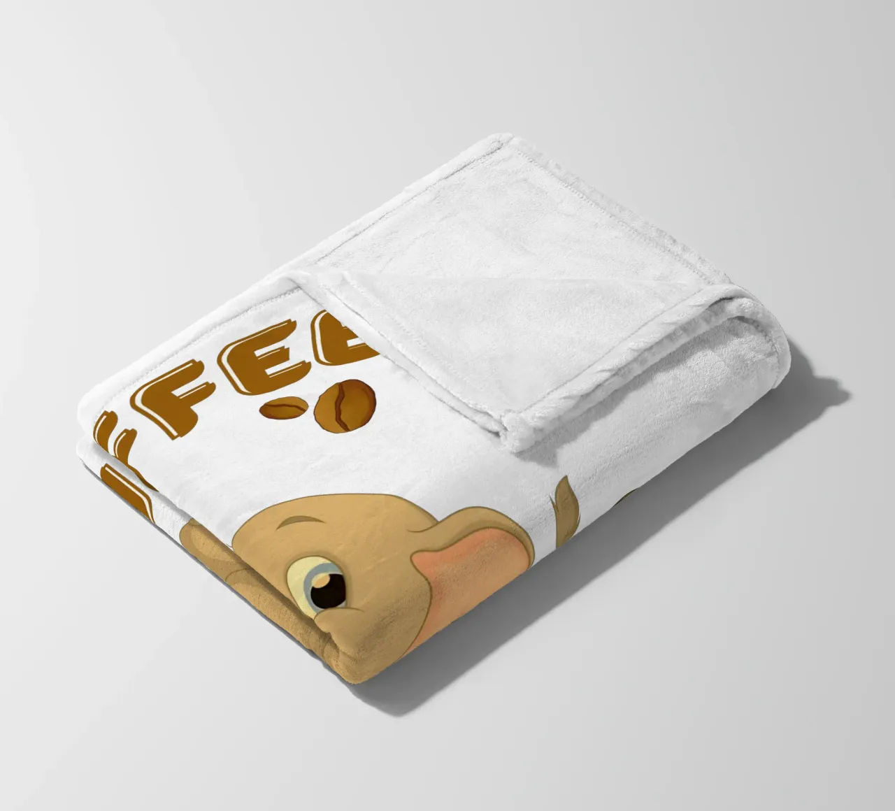 Cute Coffee Addict Elephant Holding Coffee Mug fleece blanket by Cold Wild