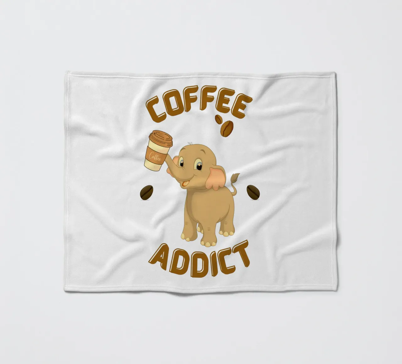 Taza de café con elefante adicto al café manta de franela de Cold Wild