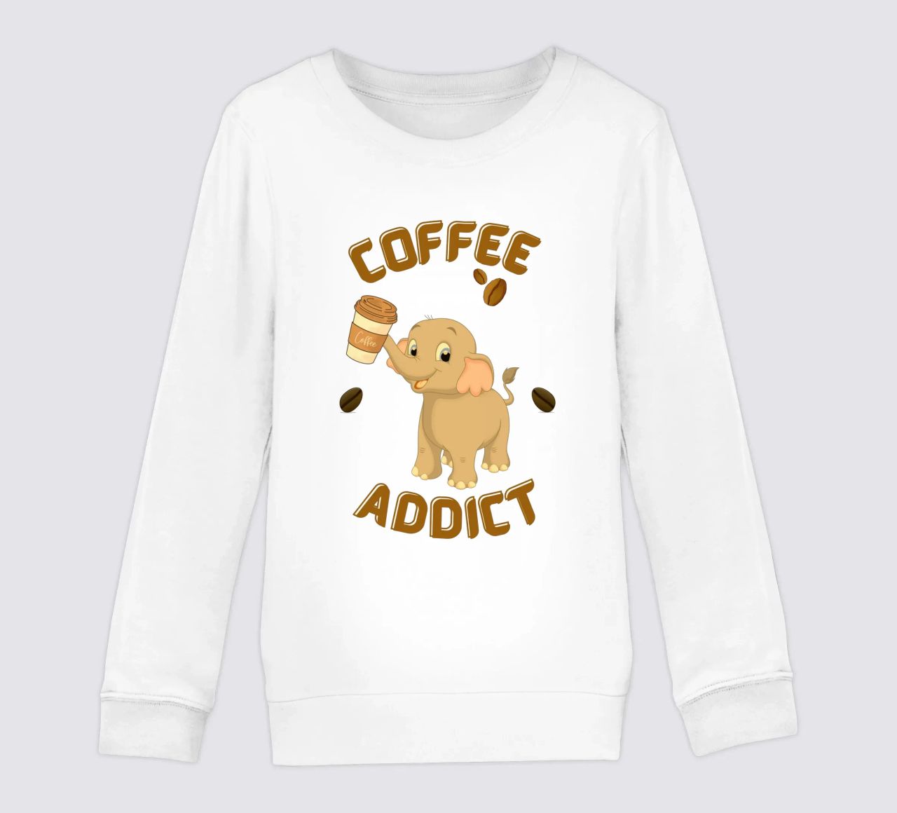 Tazza da caffè con elefante che tiene in mano una tazza da caffè felpa bambino da Cold Wild