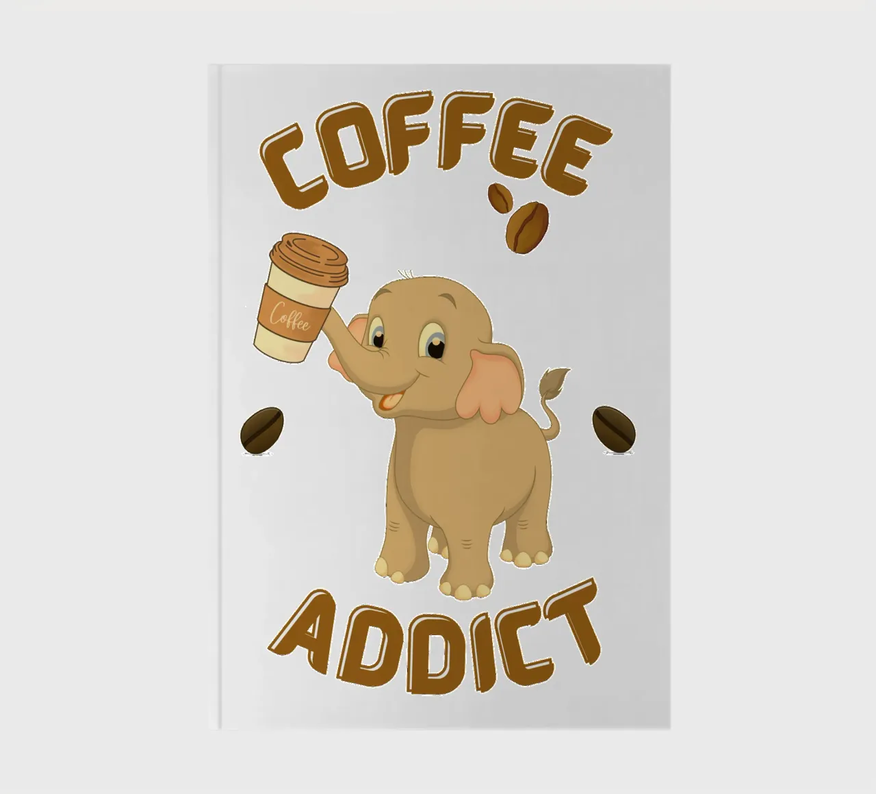 Tazza da caffè con elefante che tiene in mano una tazza da caffè diario da Cold Wild