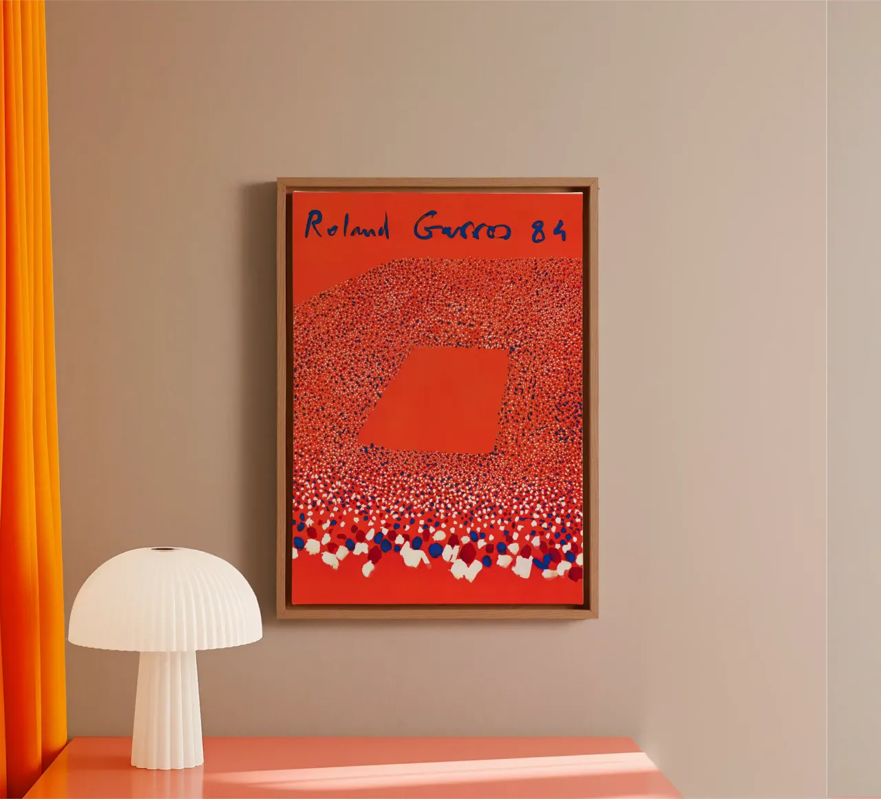 Roland Garros 1984 - Poster astratto per la folla tela con Cornice a cassetta da NorwesClub