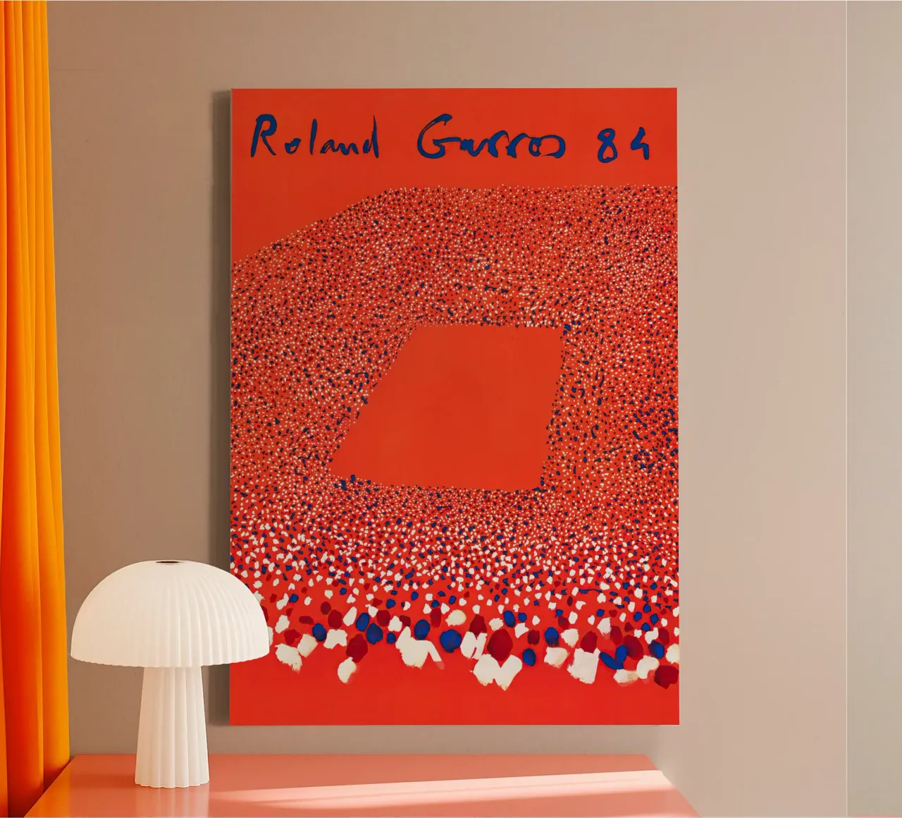 Roland Garros 1984 - Poster astratto per la folla tela con Cornice a cassetta da NorwesClub