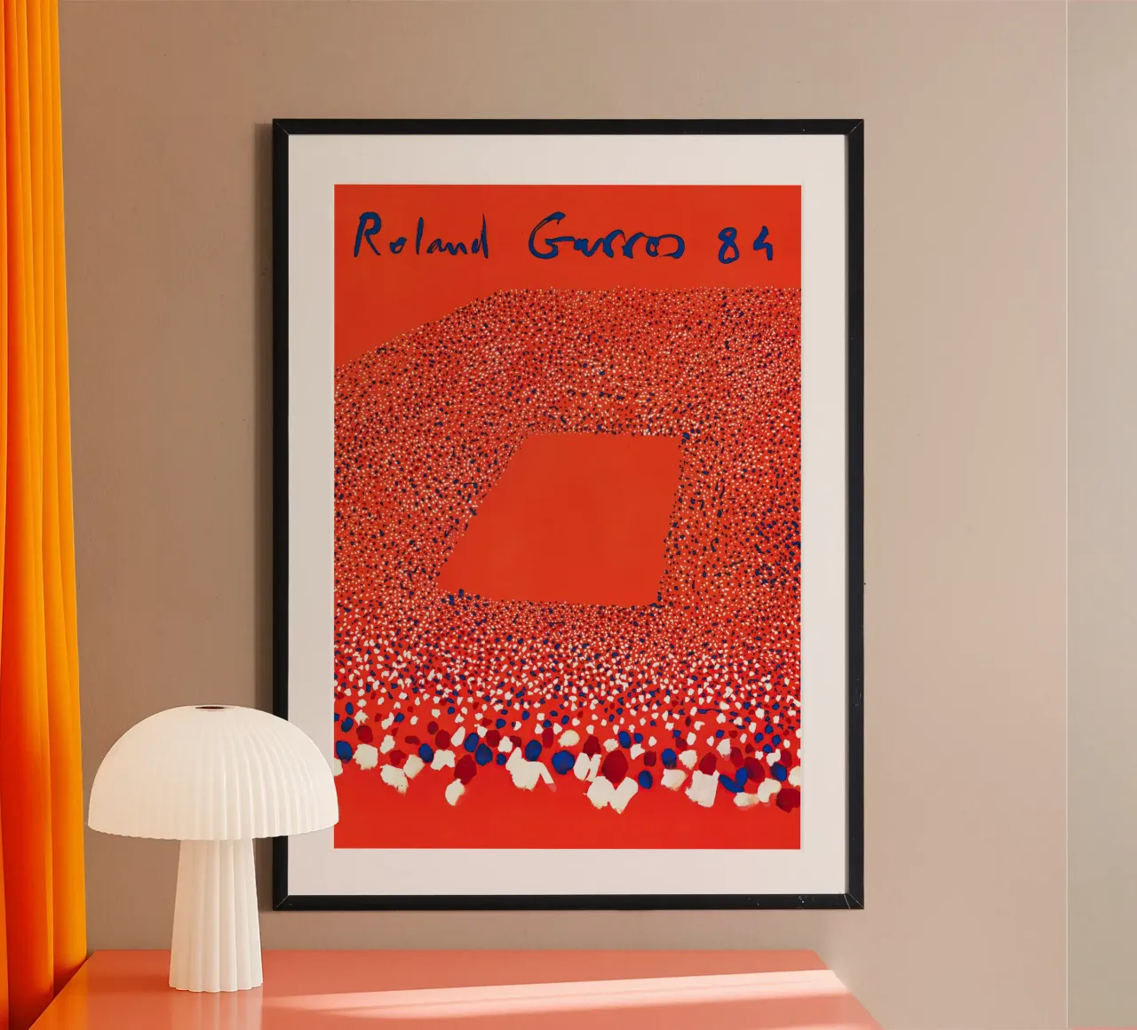 Roland Garros 1984 - Poster astratto per la folla poster con telaio in plastica da NorwesClub