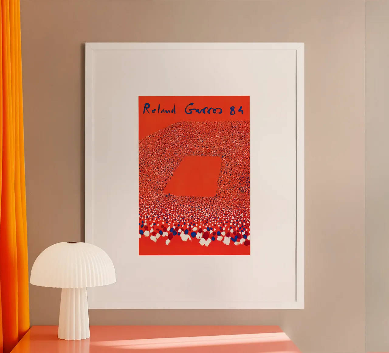 Roland Garros 1984 - Poster astratto per la folla poster con telaio in plastica da NorwesClub