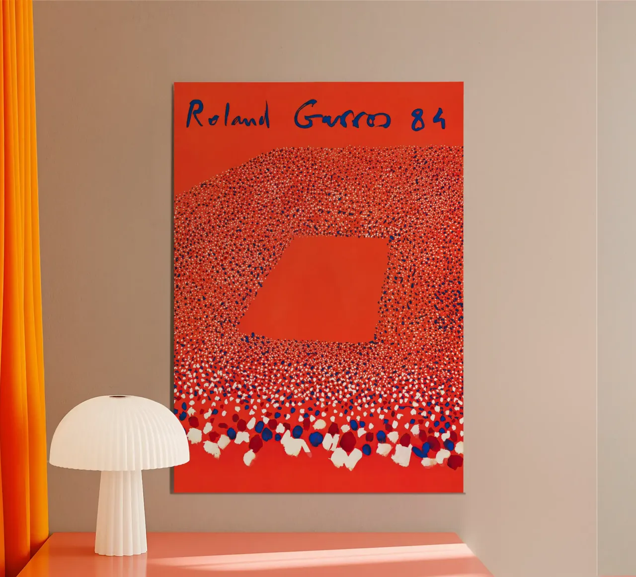 Roland Garros 1984 - Poster astratto per la folla poster con telaio in plastica da NorwesClub