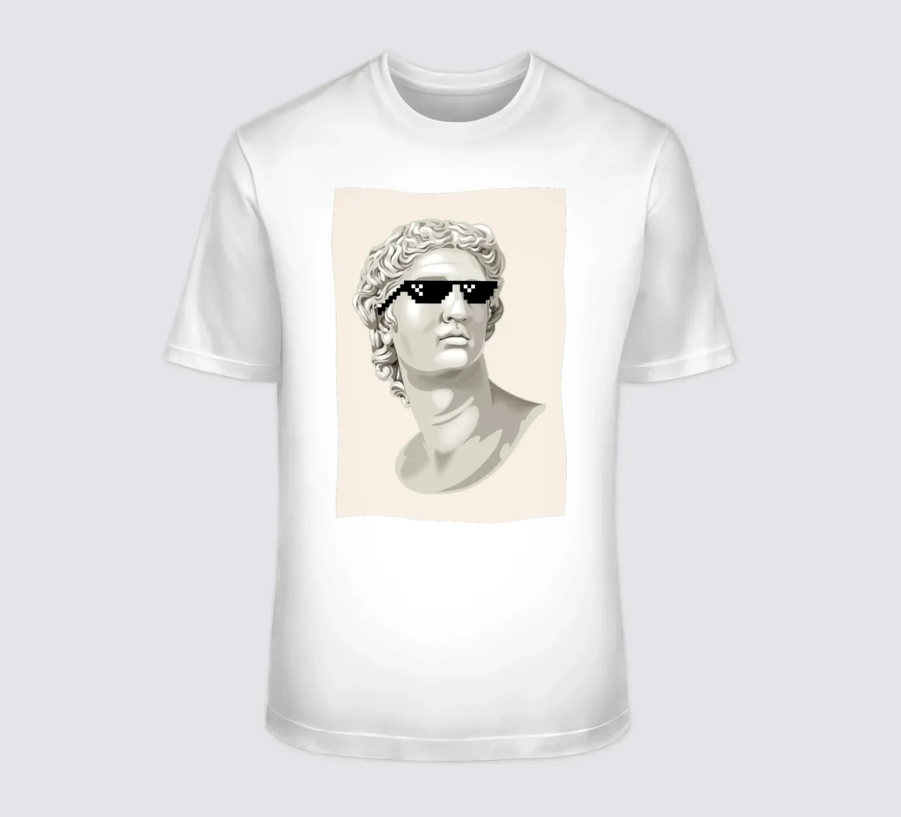 Classical Remix Art | Pixel Sunglasses Bust Print camiseta de NorwesClub