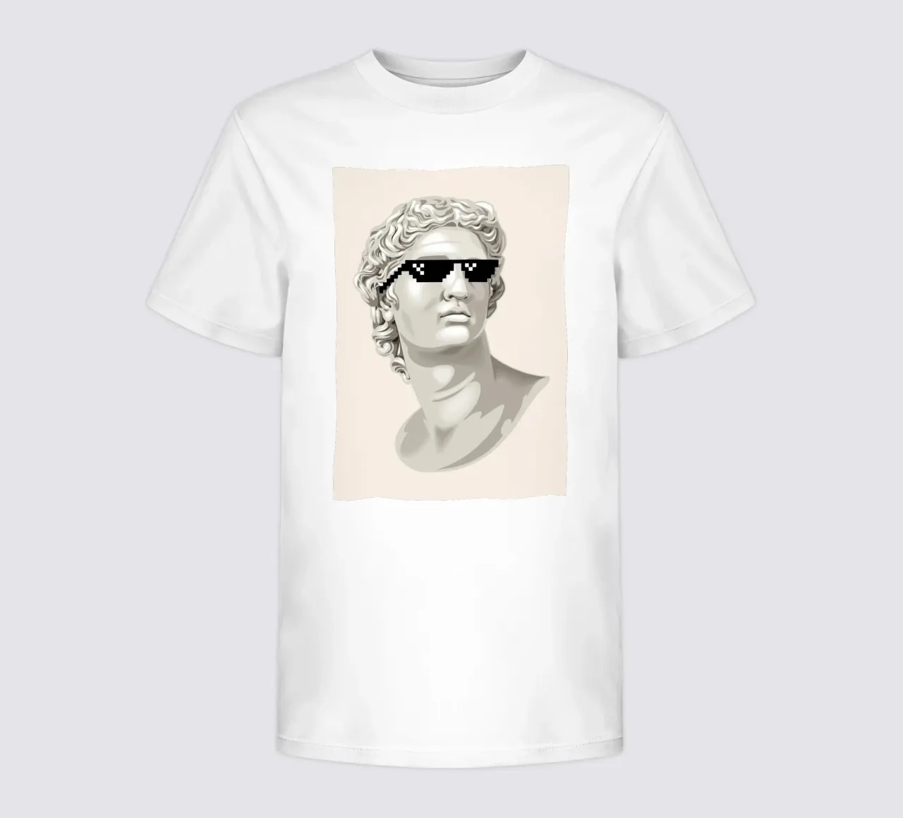 Classical Remix Art | Pixel Sunglasses Bust Print kids t-shirt by NorwesClub