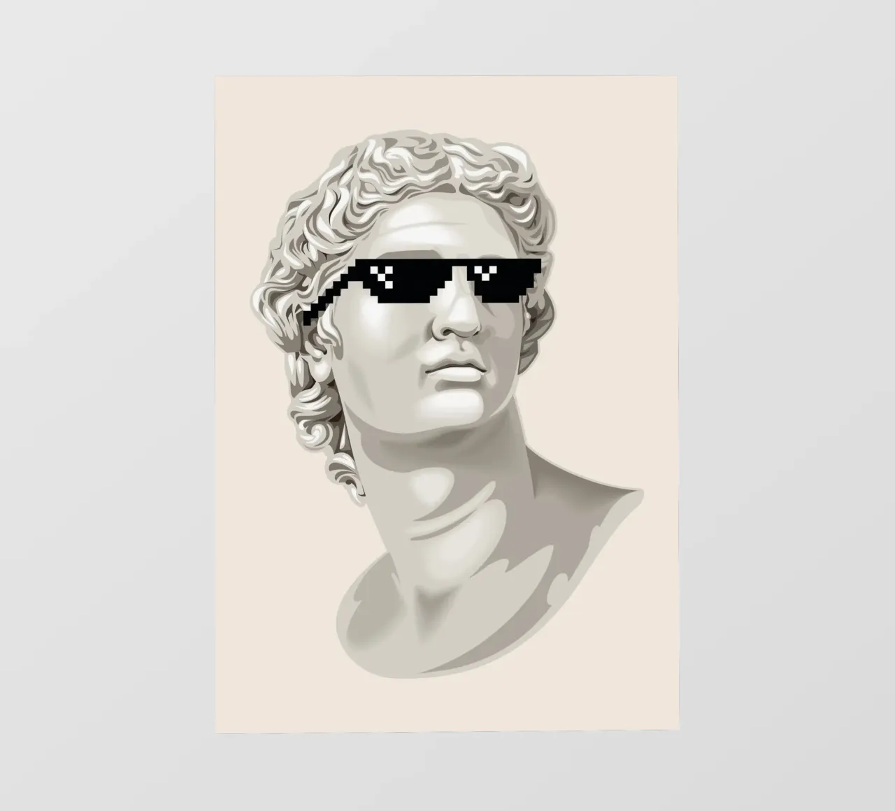 Classical Remix Art | Pixel Sunglasses Bust Print pvc cover by NorwesClub