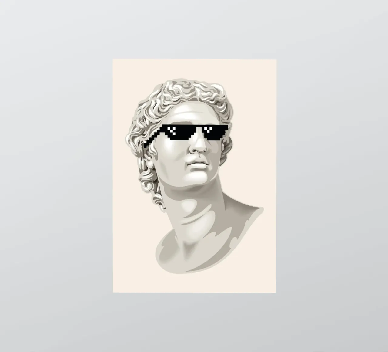 Classical Remix Art | Pixel Sunglasses Bust Print pegatina de NorwesClub