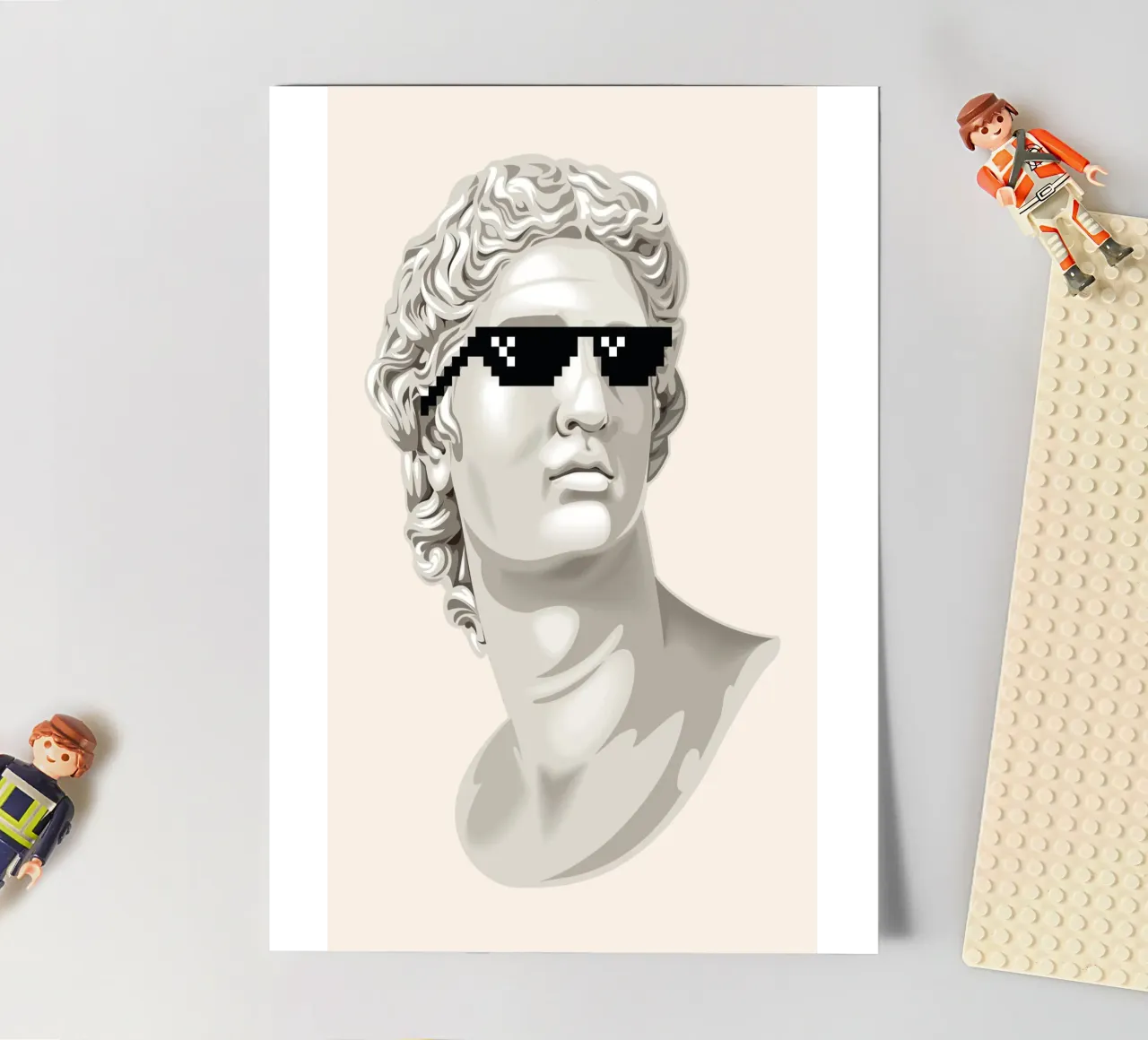 Classical Remix Art | Pixel Sunglasses Bust Print sticker sheet by NorwesClub