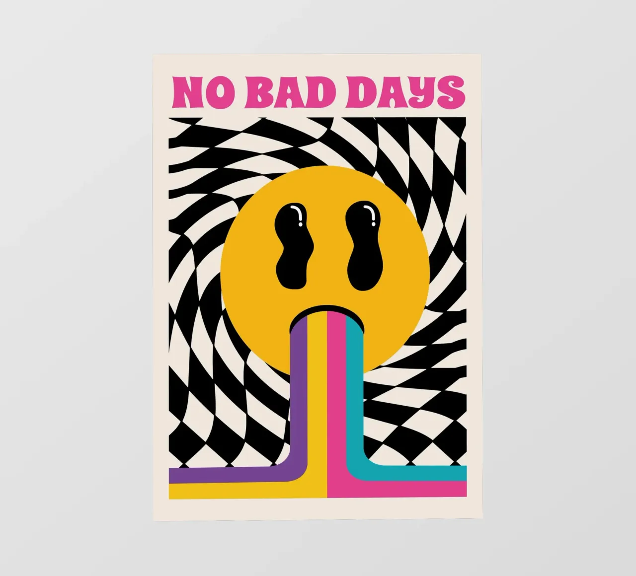 Mokaky No Bad Days - Stampa d'arte grafica Groovy telo in pvc da NorwesClub
