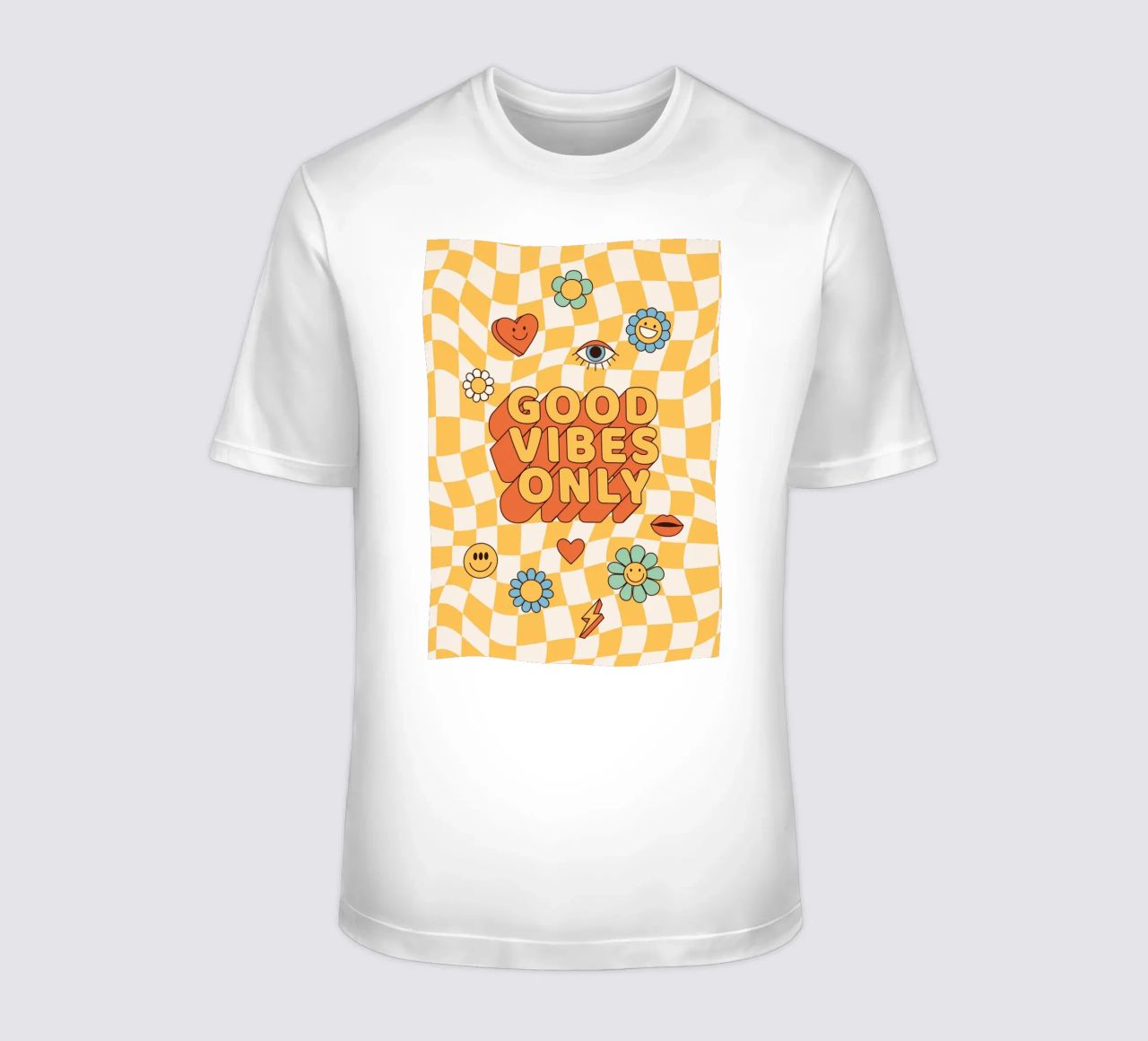 Positive Vibes Art | Groovy Good Vibes Only Print t-shirt by NorwesClub