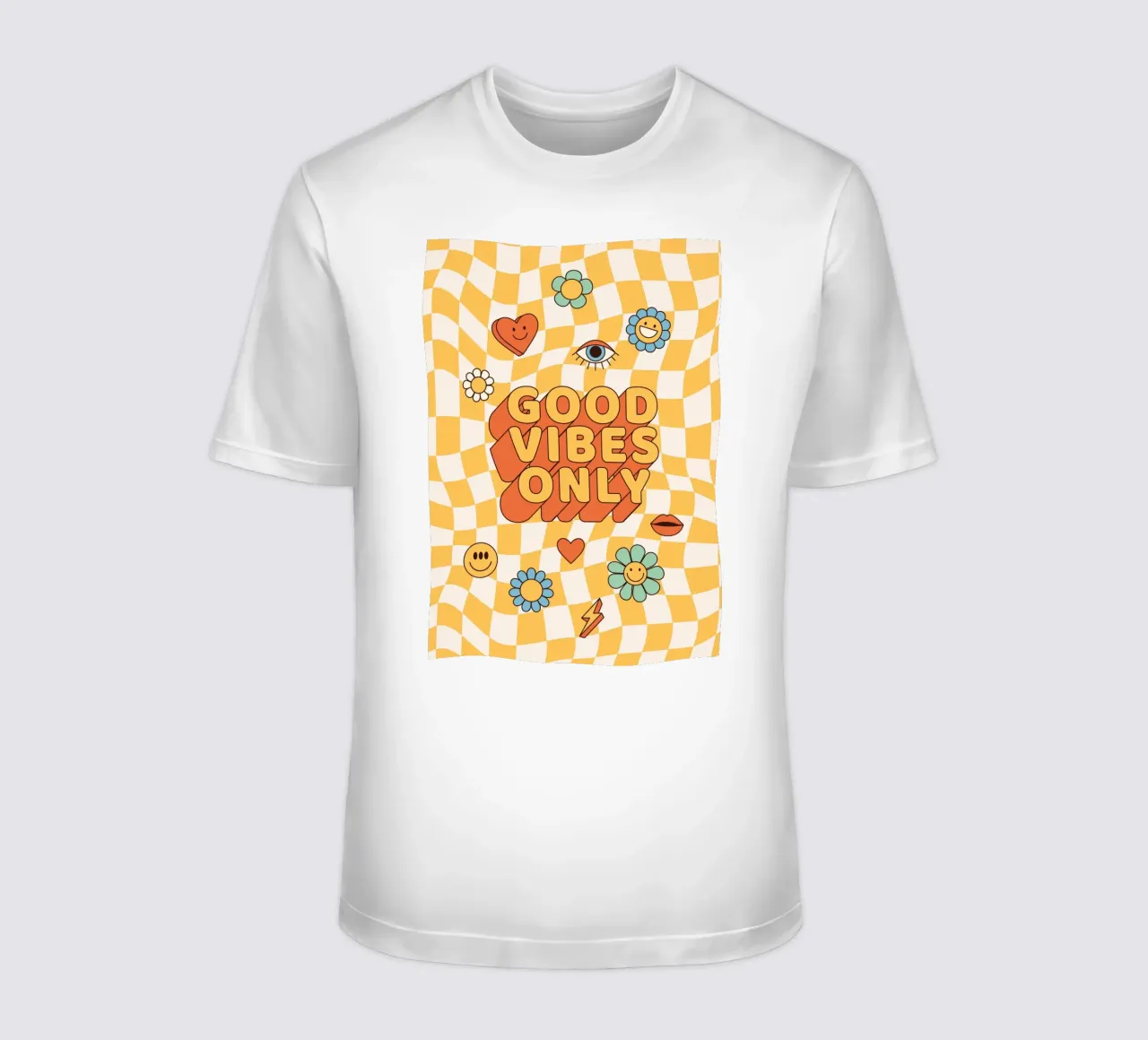 Positive Vibes Kunst | Groovy Nur gute Vibes drucken T-Shirt von NorwesClub