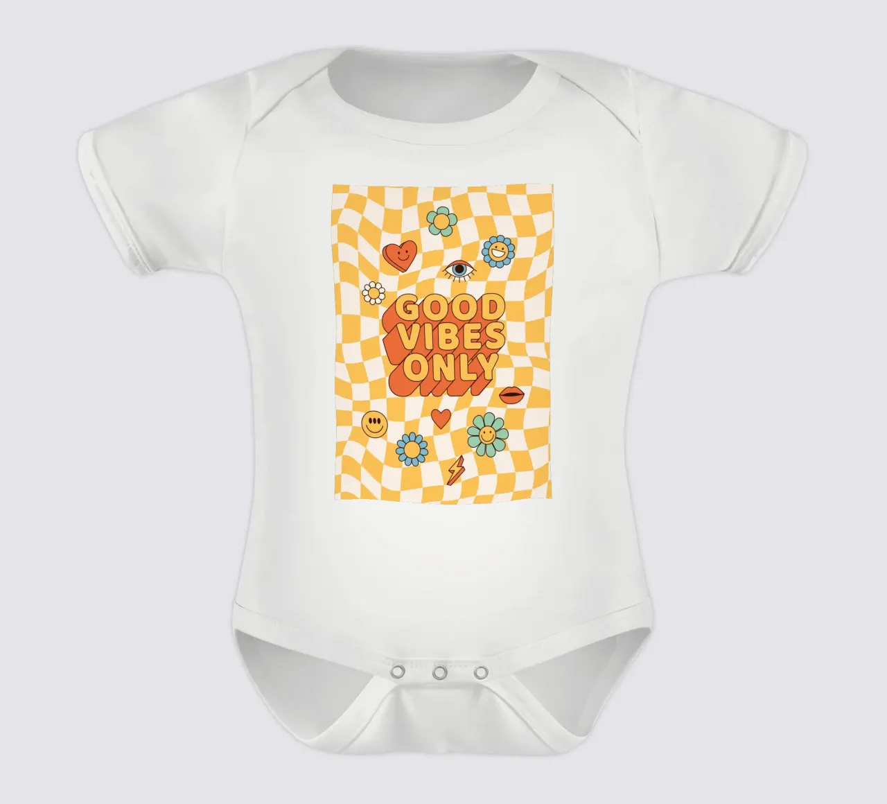 Positive Vibes Art | Groovy Good Vibes Only Print body bébé de NorwesClub
