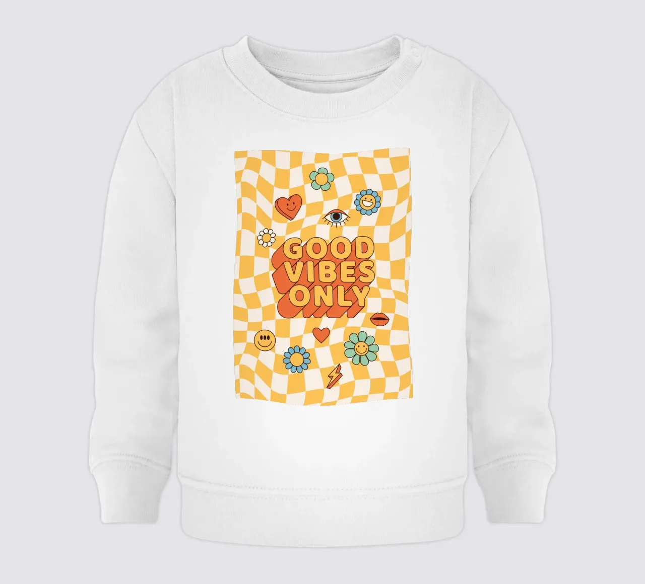 Positive Vibes Art | Stampa Groovy Good Vibes Only felpa neonato da NorwesClub
