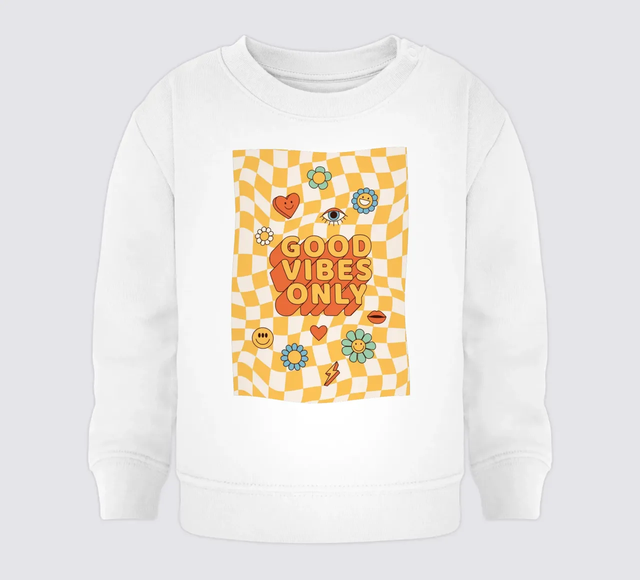 Positive Vibes Kunst | Groovy Nur gute Vibes drucken Baby Sweatshirt von NorwesClub