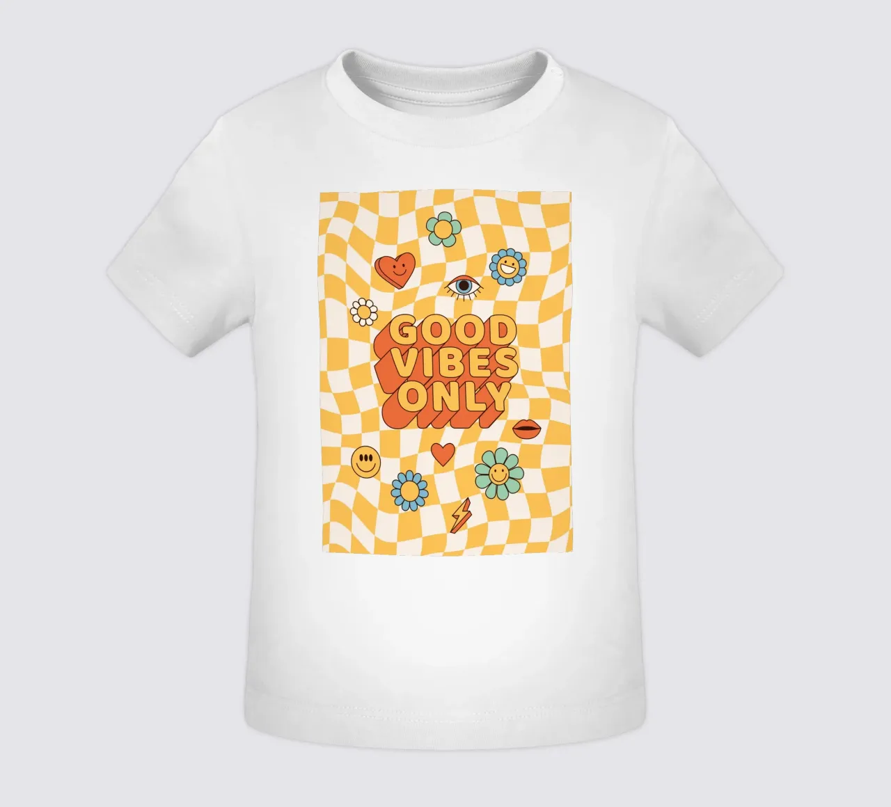 Positive Vibes Art | Stampa Groovy Good Vibes Only maglietta neonato da NorwesClub