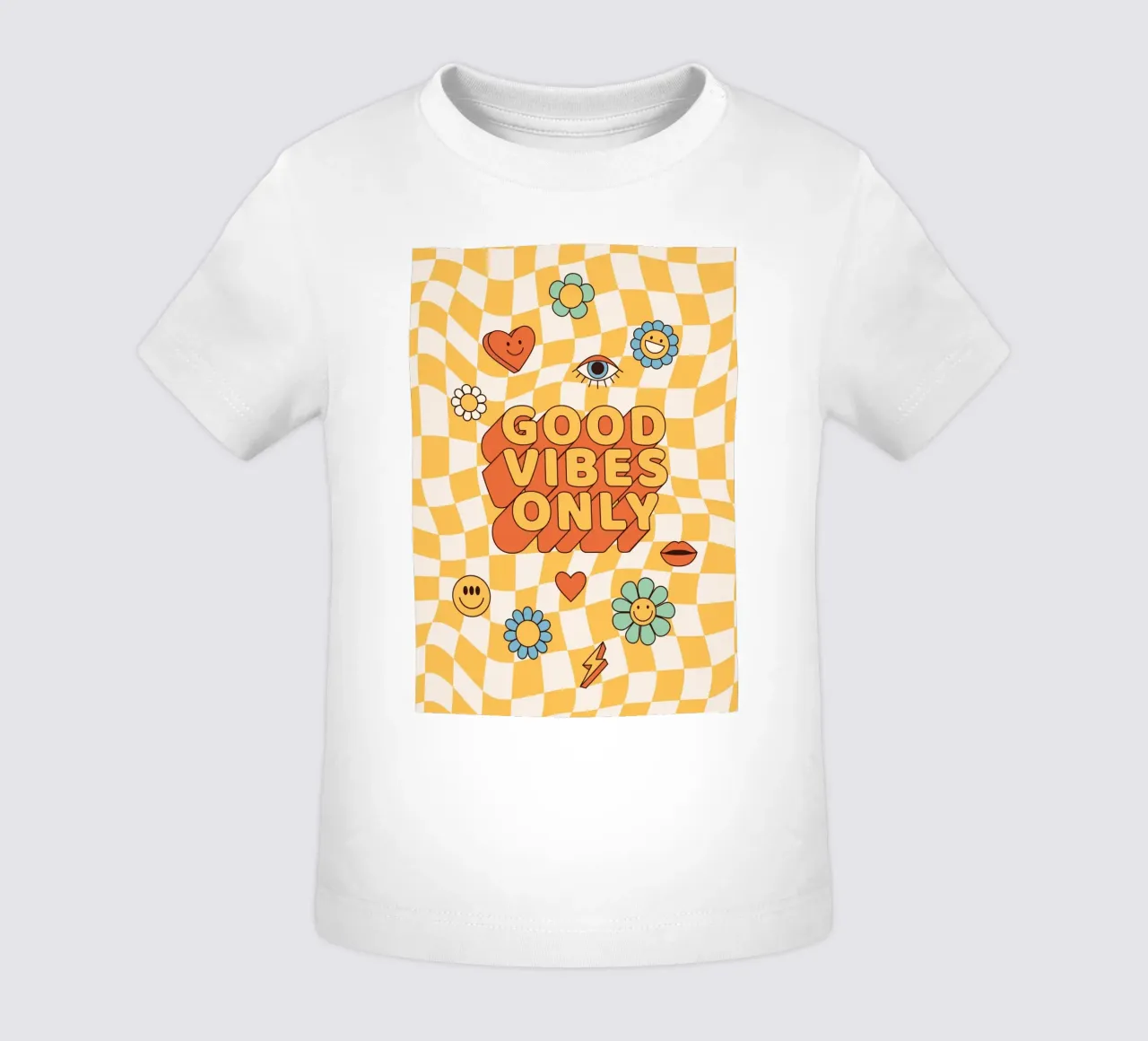 Positive Vibes Art | Stampa Groovy Good Vibes Only maglietta neonato da NorwesClub