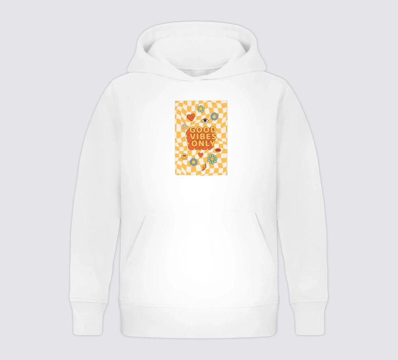 Positive Vibes Art | Stampa Groovy Good Vibes Only felpa bambino con cappuccio da NorwesClub