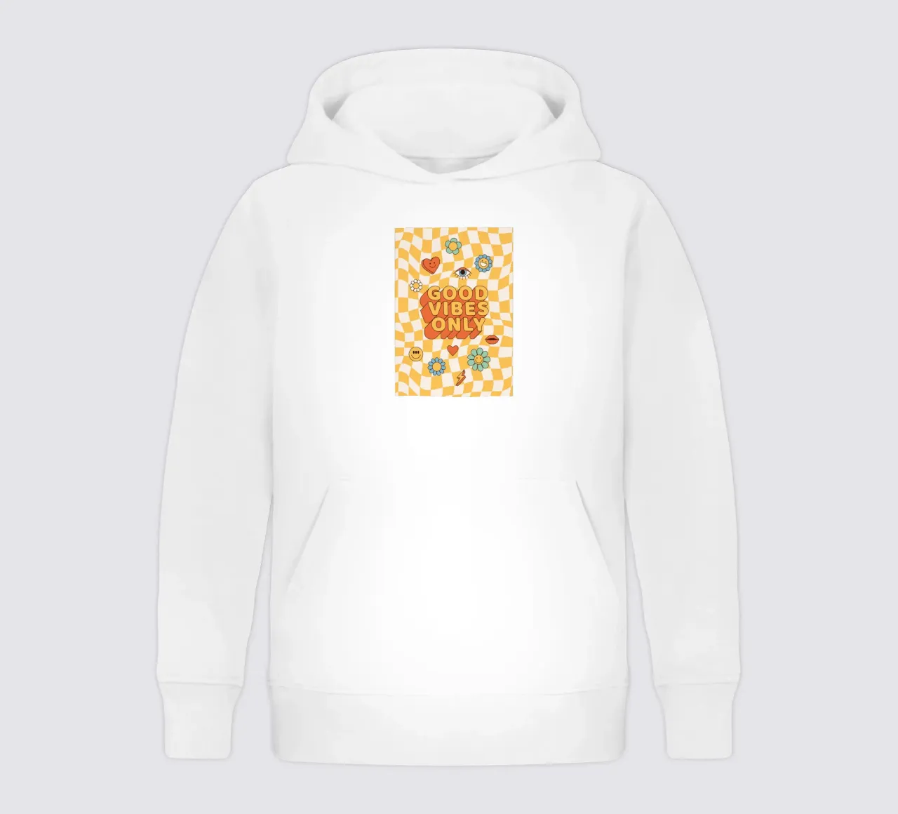 Positive Vibes Art | Stampa Groovy Good Vibes Only felpa bambino con cappuccio da NorwesClub