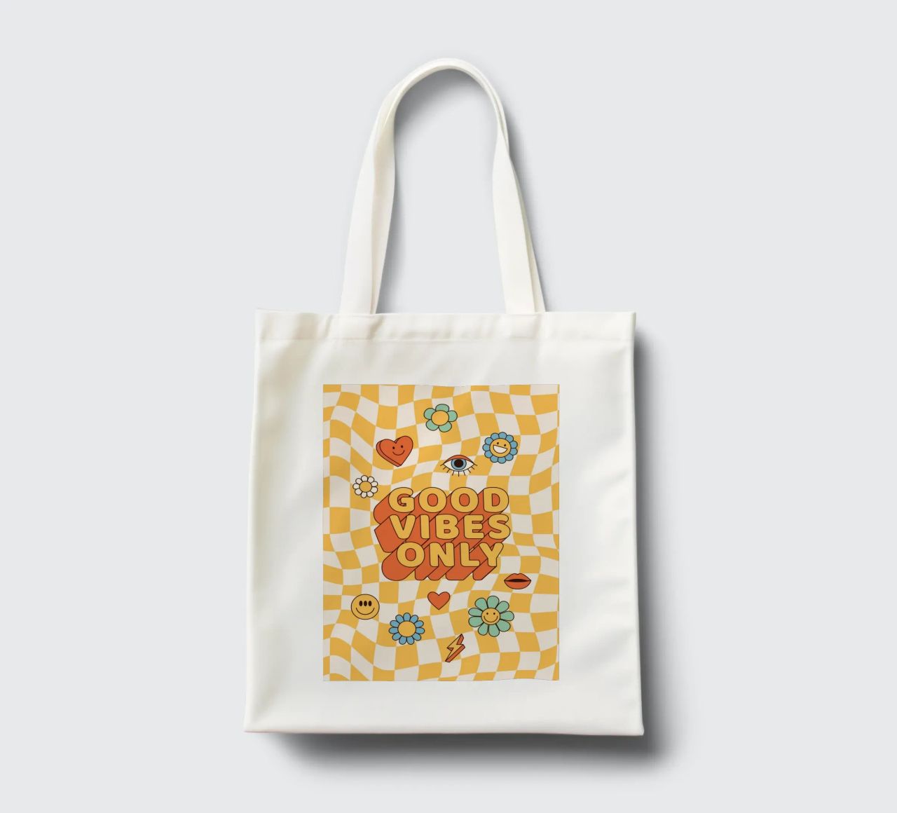 Positive Vibes Art | Stampa Groovy Good Vibes Only borsa in juta da NorwesClub
