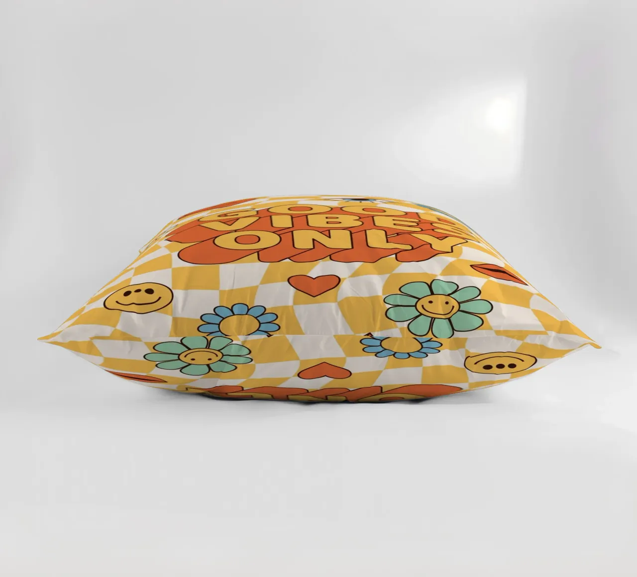 Positive Vibes Art | Groovy Good Vibes Only Print coussin de NorwesClub