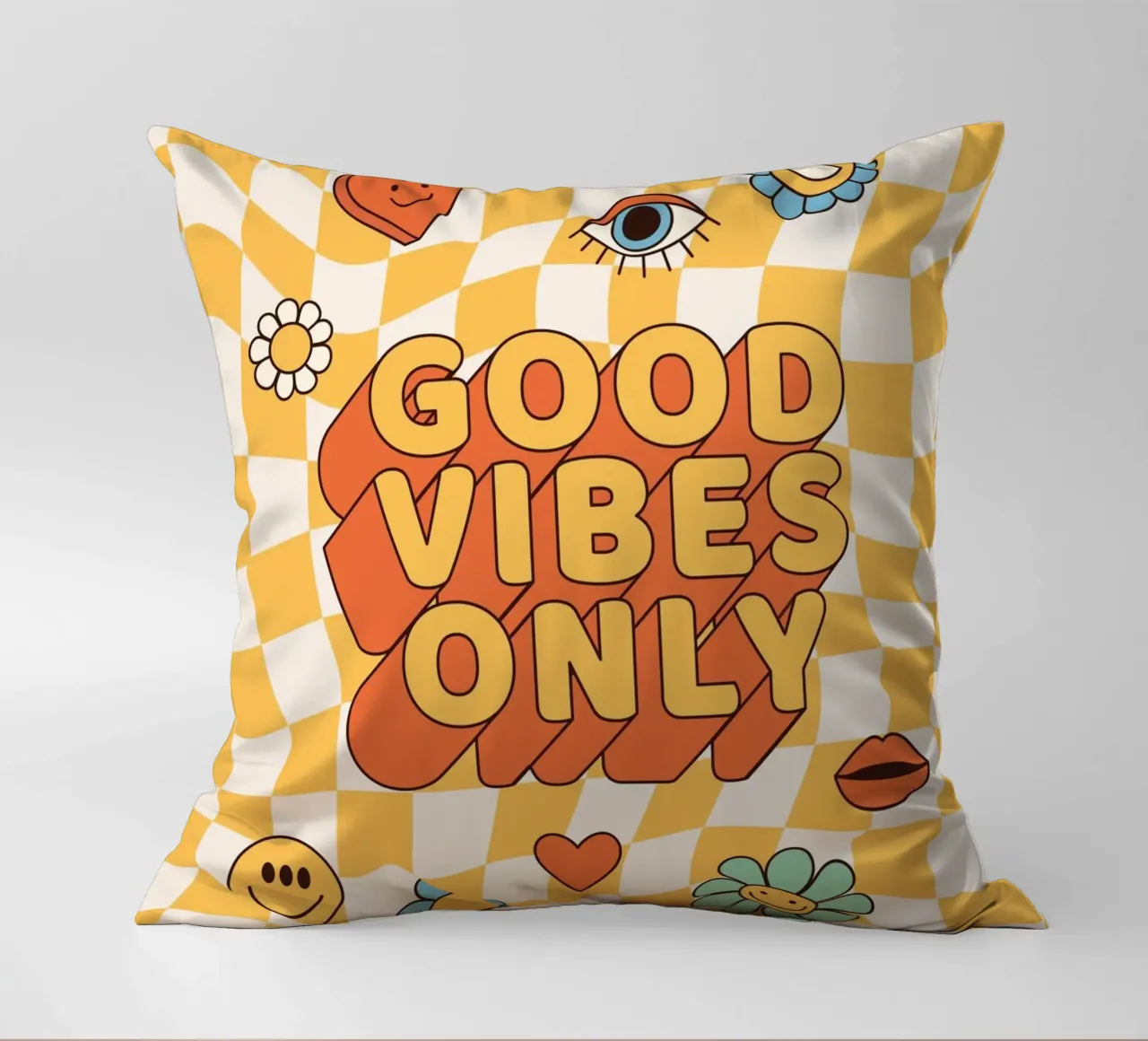 Positive Vibes Art | Stampa Groovy Good Vibes Only cuscino da NorwesClub