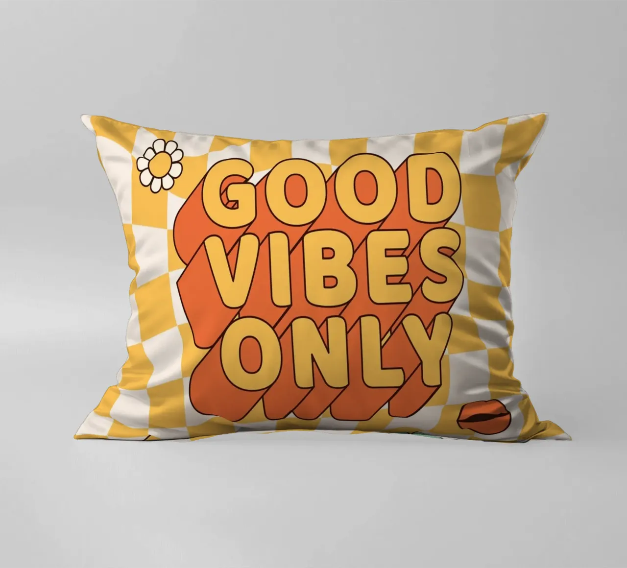 Positive Vibes Art | Stampa Groovy Good Vibes Only cuscino da NorwesClub