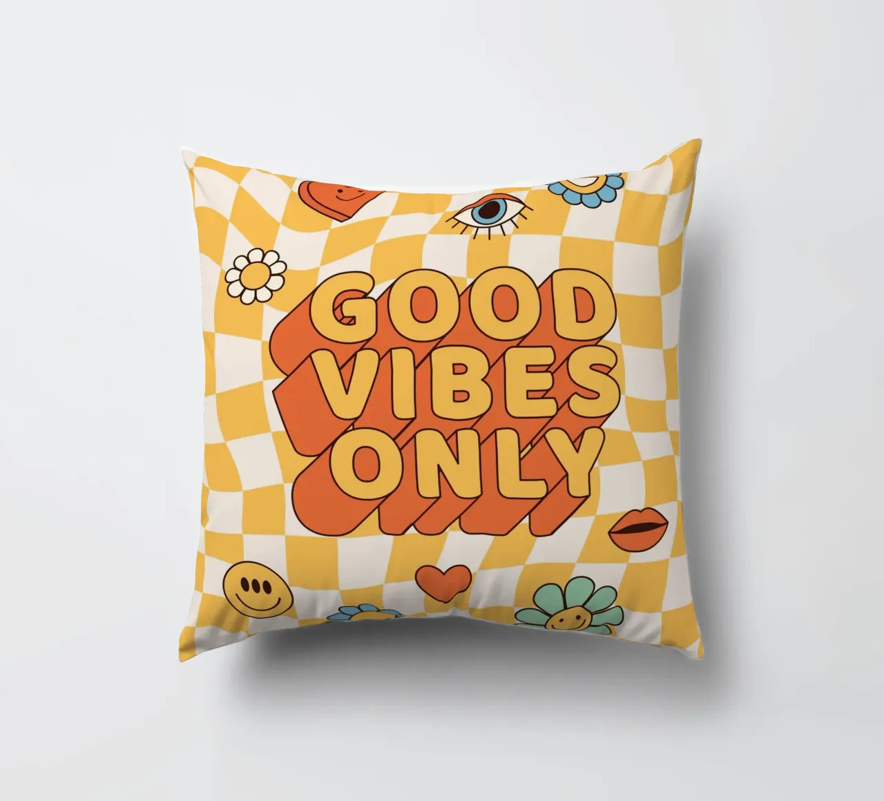 Positive Vibes Art | Stampa Groovy Good Vibes Only cuscino da NorwesClub