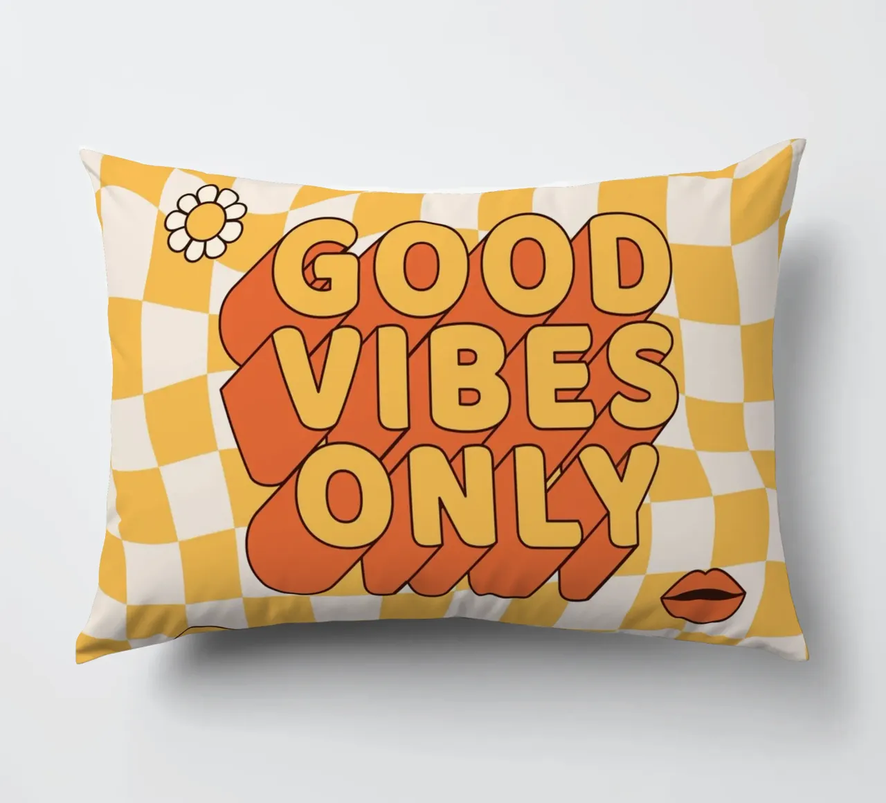 Positive Vibes Art | Groovy Good Vibes Only Print coussin de NorwesClub