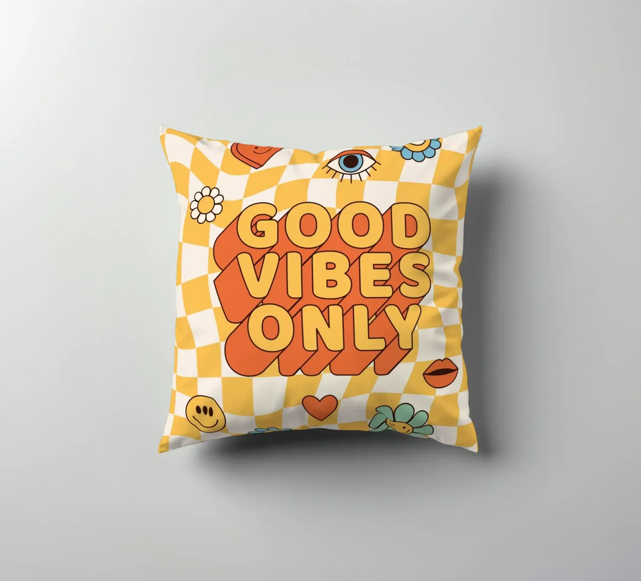 Positive Vibes Art | Stampa Groovy Good Vibes Only cuscino da NorwesClub