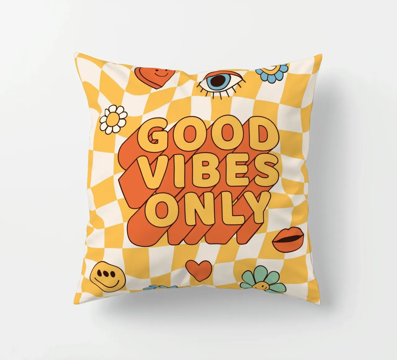 Positive Vibes Art | Stampa Groovy Good Vibes Only cuscino da NorwesClub